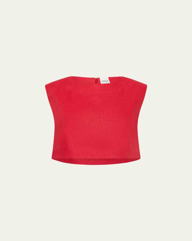 Martina Linen Crop Top